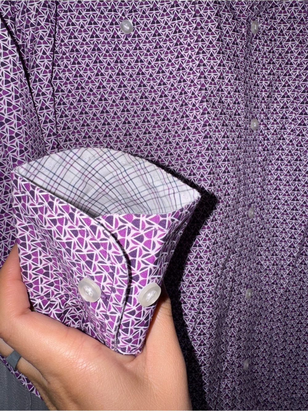 Wrangler Men's Purple Micro-Pattern Button-Down Shirt - Picture 6 of 7